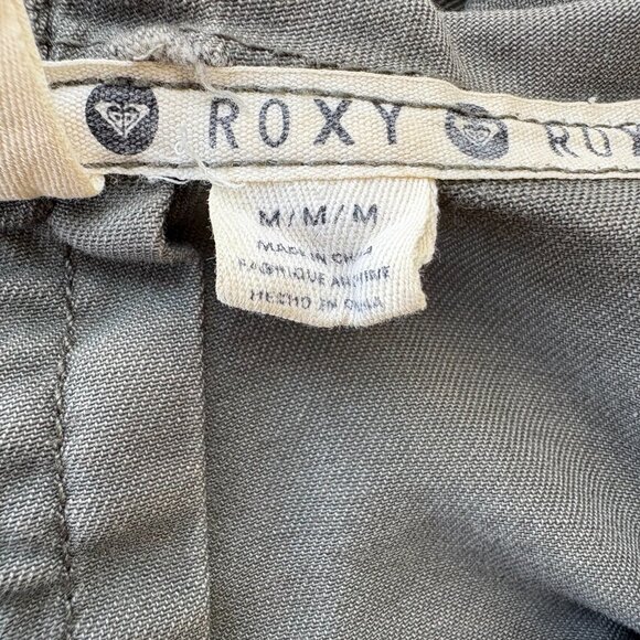 Roxy Olive Green Boho Embroidered Jacket, Hood and Front Pockets, Drawstring, M - Picture 4 of 9